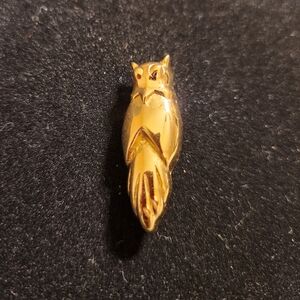 Vintage Monet Gold Owl Brooch